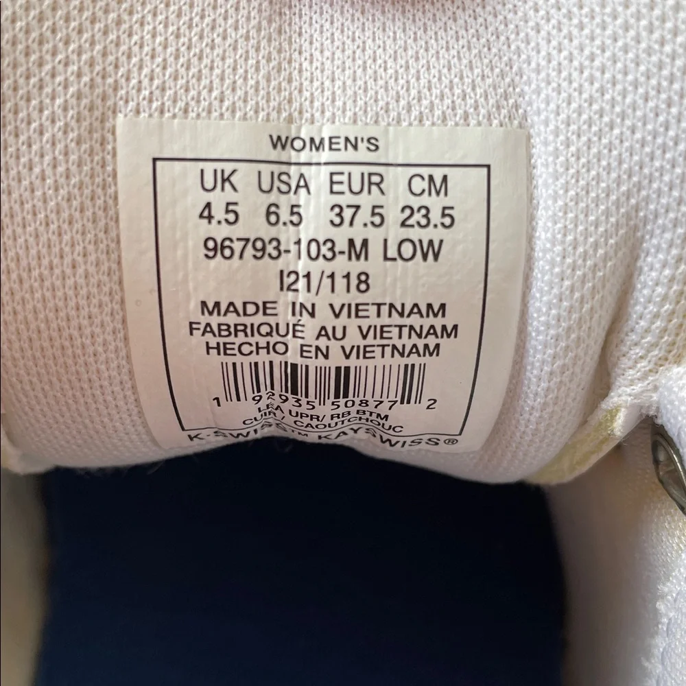 K-Swiss Women’s Tennis Shoes Size 6.5 White Color Striped - Picture 9 of 11